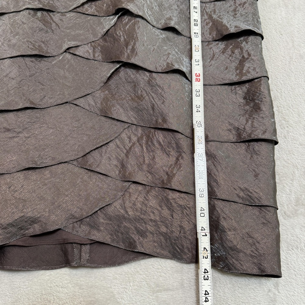 Adrianna Papell Dress Womens 20W Brown Tiered Ruffle Sheath Cocktail Party NEW - Picture 13 of 13
